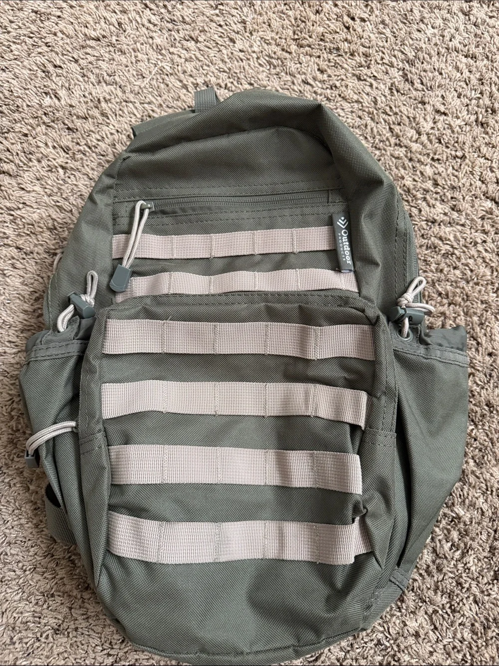Unisex Kids Olive Green Tactical-Style Backpack by Unknown